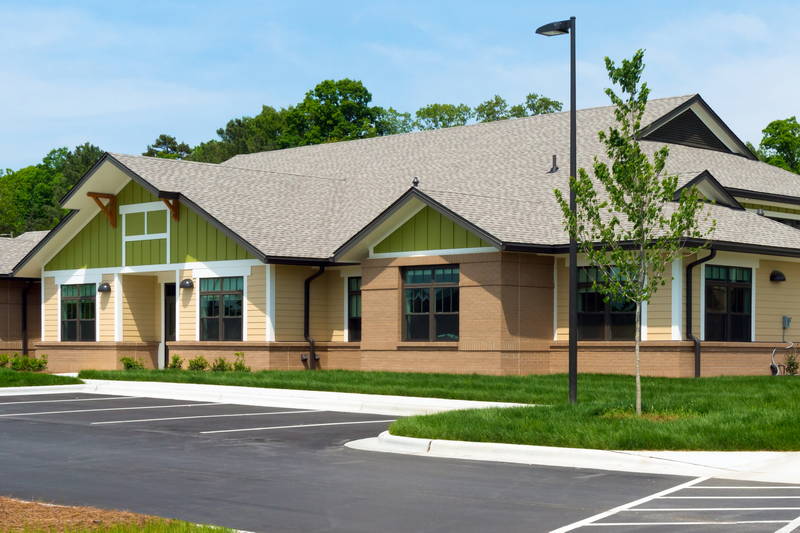 Conceptualization of a single level assisted living facility.